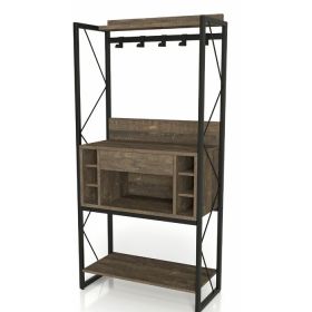 Farmhouse Oak Iron Baker's Wine Storage Rack Farmhouse Oak Iron Baker's Wine Storage Rack